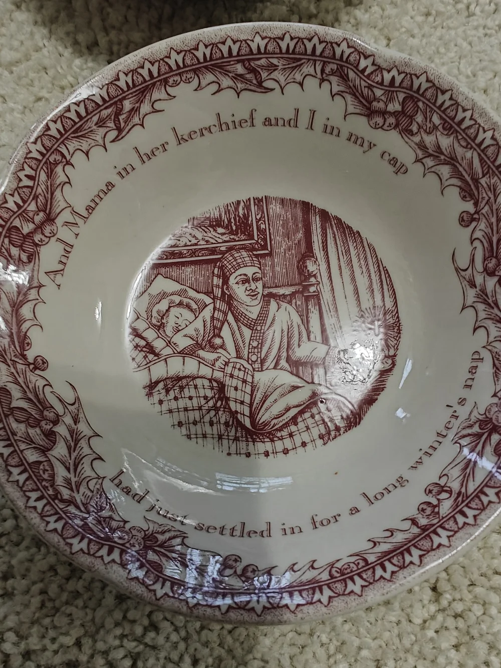 Johnson Brothers Cream and Red Fruit Bowls - Set of 4